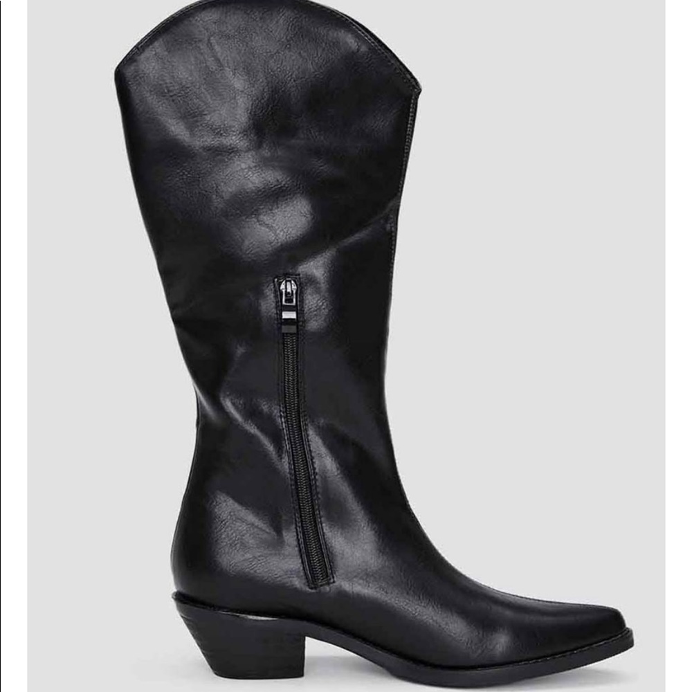 💜NWT side zip cowboy boots wide calf size 6